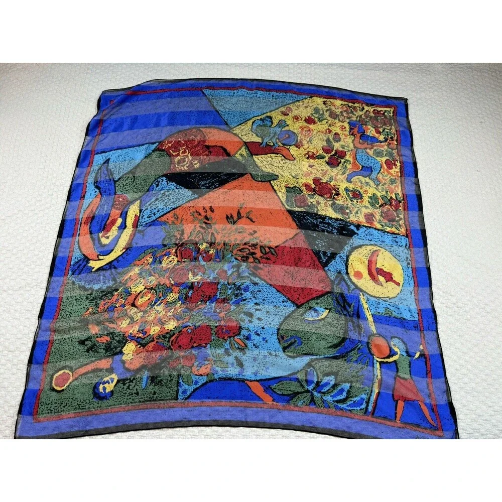 Patricia Paris SCARF Vintage Painting Square Wrap Ancient Greek Fresco 34